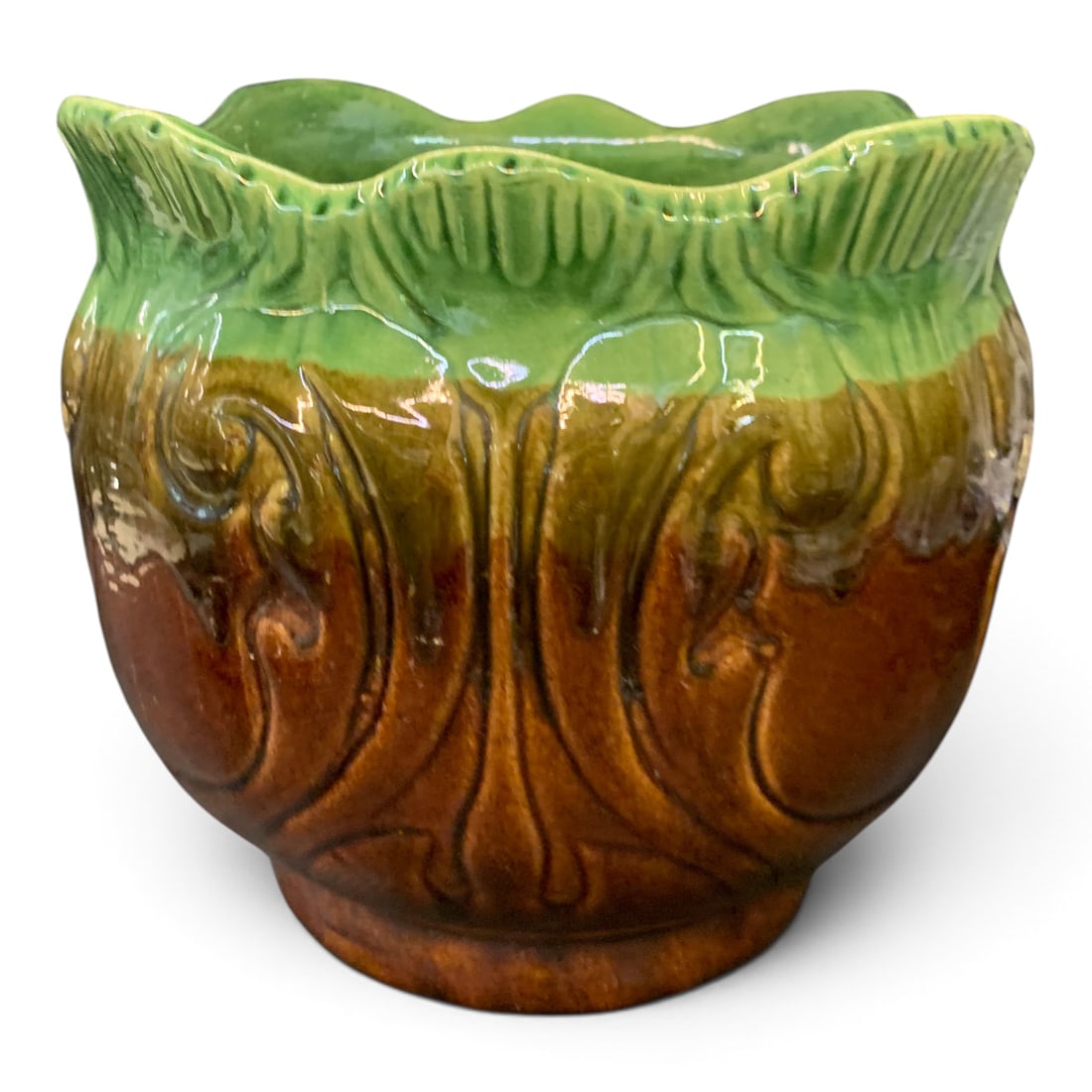 Vintage Ceramic Glazed Planter - 2