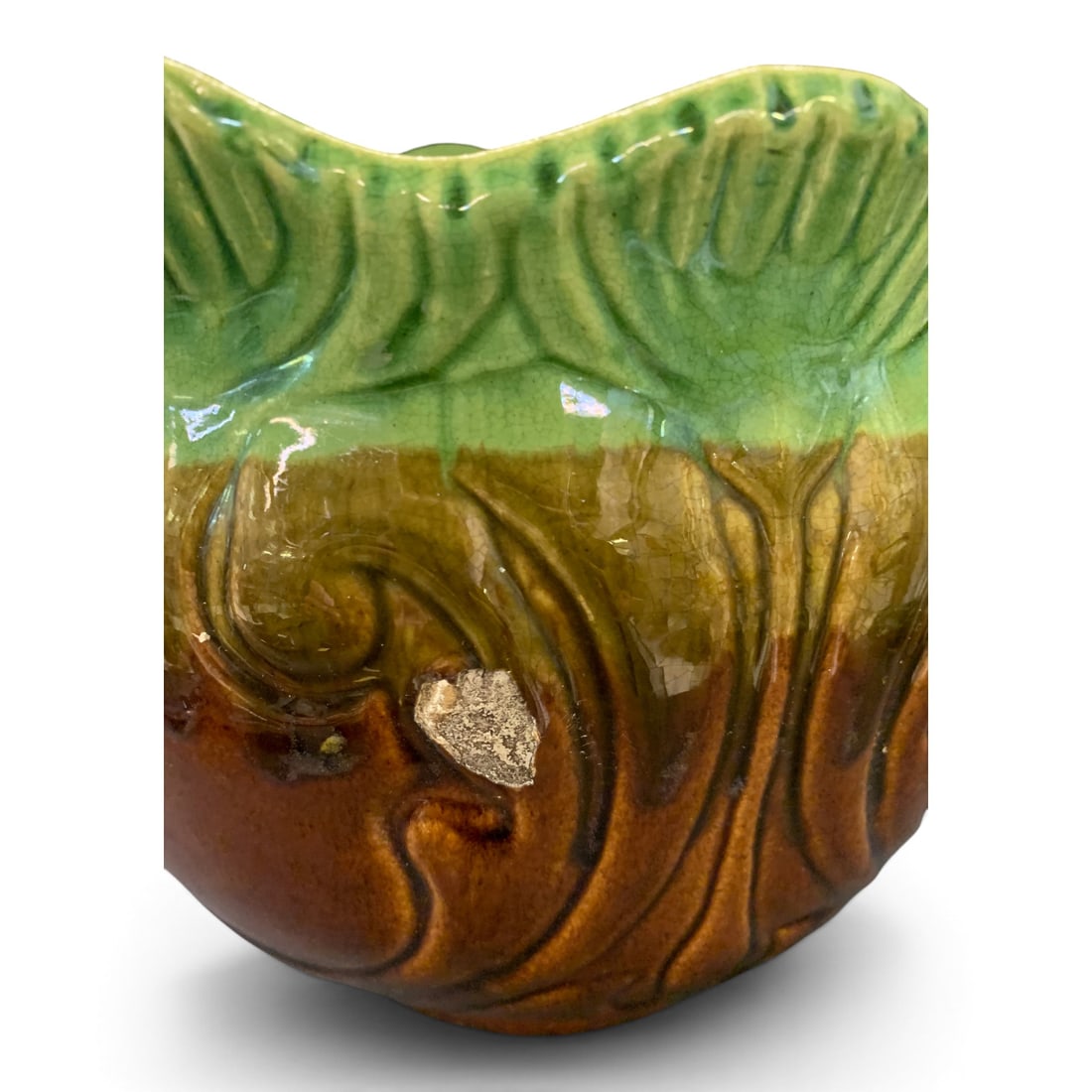Vintage Ceramic Glazed Planter - 4