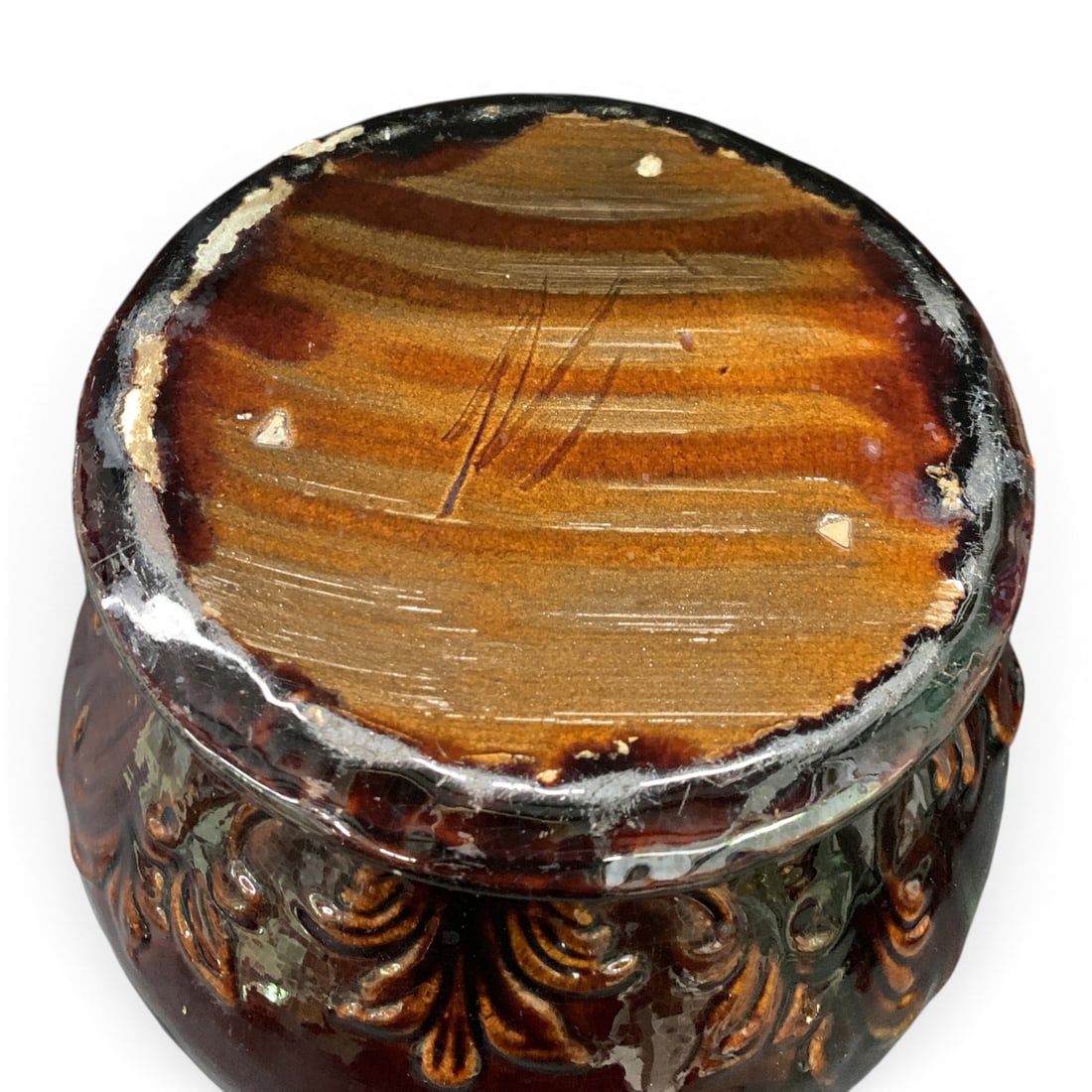 Vintage Ceramic Glazed Planter - 4