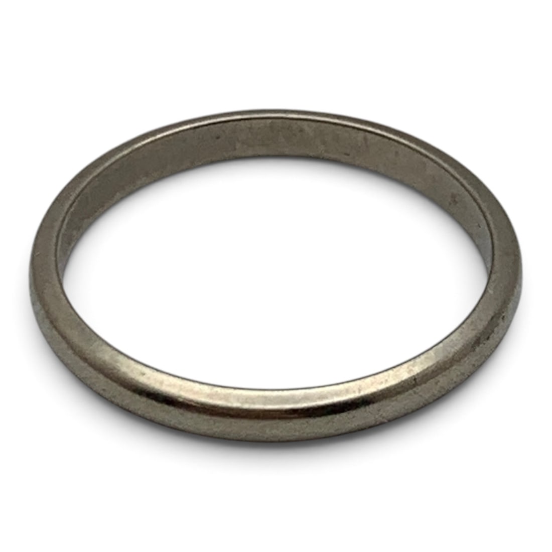 14k White Gold Band: 14k White Gold Band Marked 14k - Size 6.5 - 1.1 Dwt