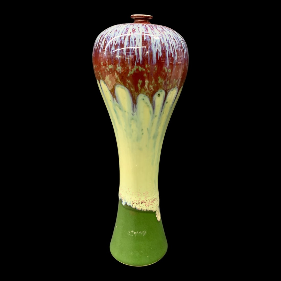 Chinese Signed Ceramic Drip Glaze Vase - 5