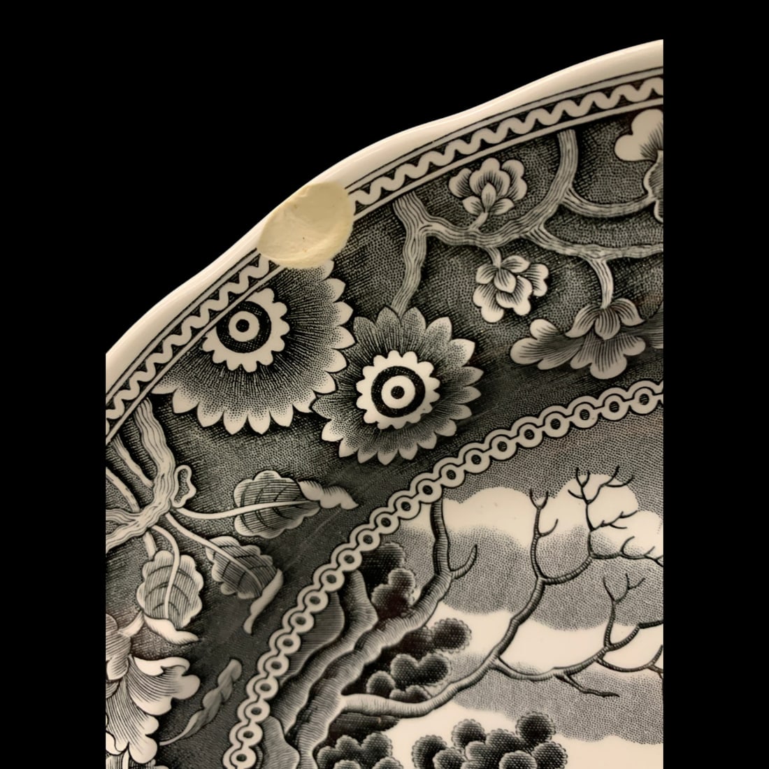 Spode Black Transferware Plate, Woodman - 2