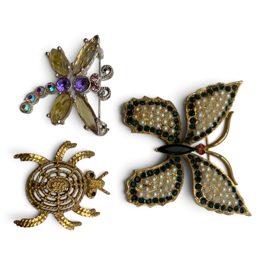3 Vintage Fashion Insect Pins: 3 Vintage Fashion Insect Pins 1 3/8" - 2" Long