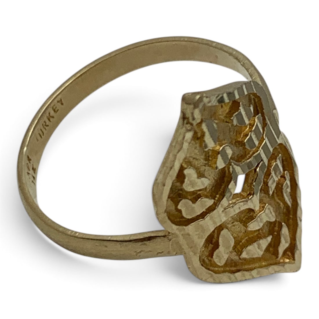14k Yellow Gold Heart Ring - 3