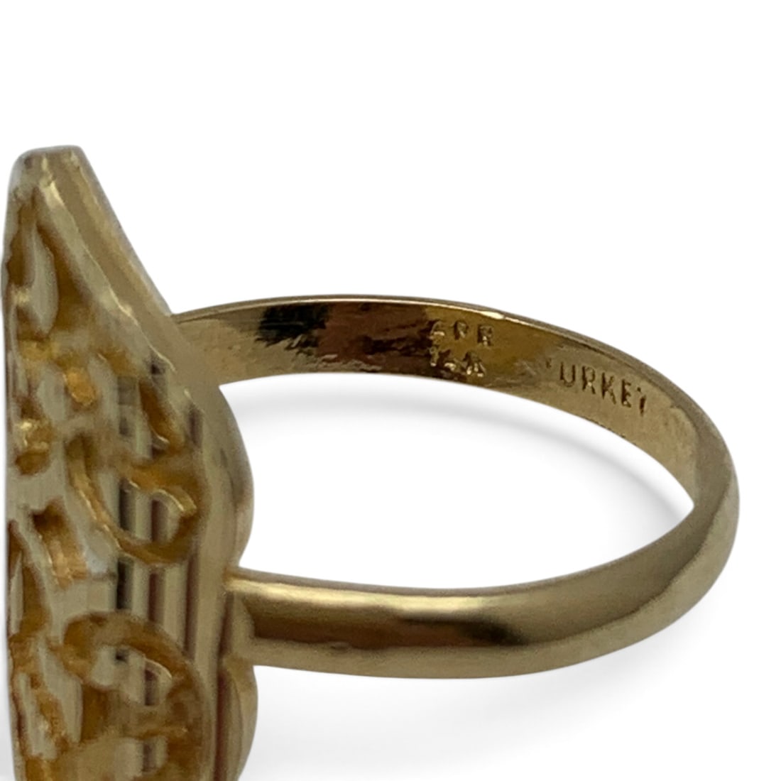 14k Yellow Gold Heart Ring - 4