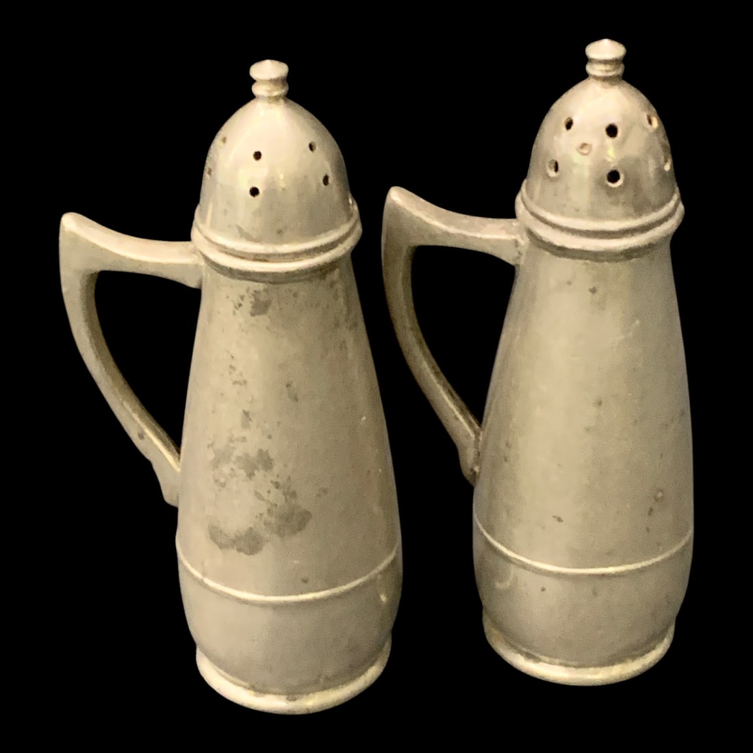 N. S. Co Solid Pewter Salt + Pepper - 2