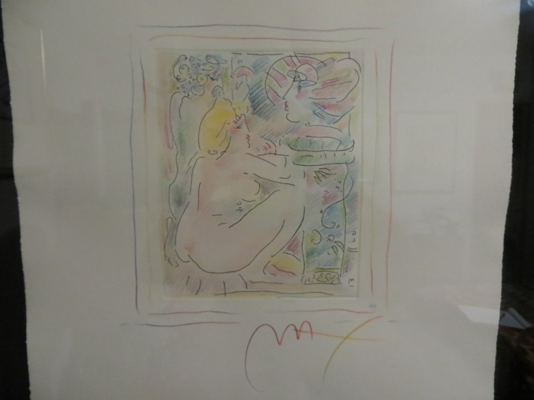 Peter Max, Nudes: Peter Max (American/German, b.1937) Nudes A pair, color etchings. Signed, 20th C. 31"w by 35"h.