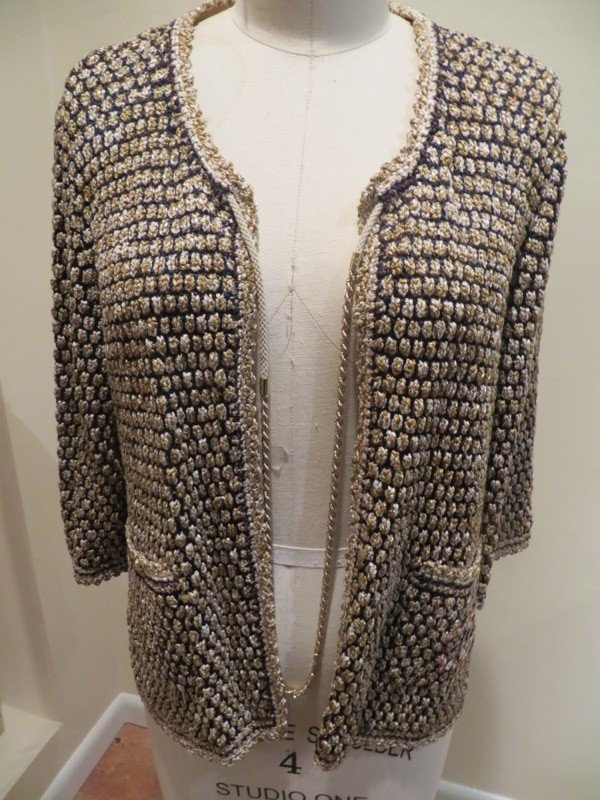 Chanel Blue and Gold Light Jacket: Chanel Blue and Gold Light Jacket