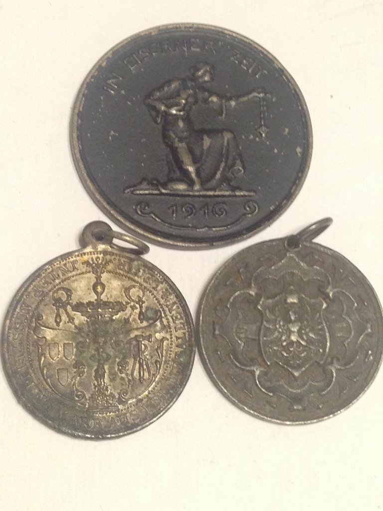 German Late 1800s WWI Era Medal Lot: Lot of 3 German Prussian Medals from late 1800s to WWI. All 3 from German WWI Veteran's Collection.