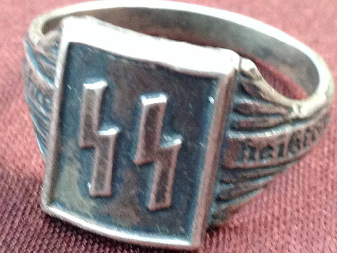 Nazi Ss Rune Ring Ww2 Marked D.r.g.m. Rare