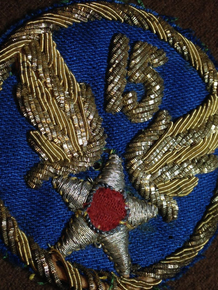15th Air Force U.S. WW2 World War Bullion Patch: Beautiful custom theater - period made 15th Air Force Bullion Patch. Excellent sparkle touch added to make this patch stand out among other bullion patches of WW2. Excellent piece of United States and