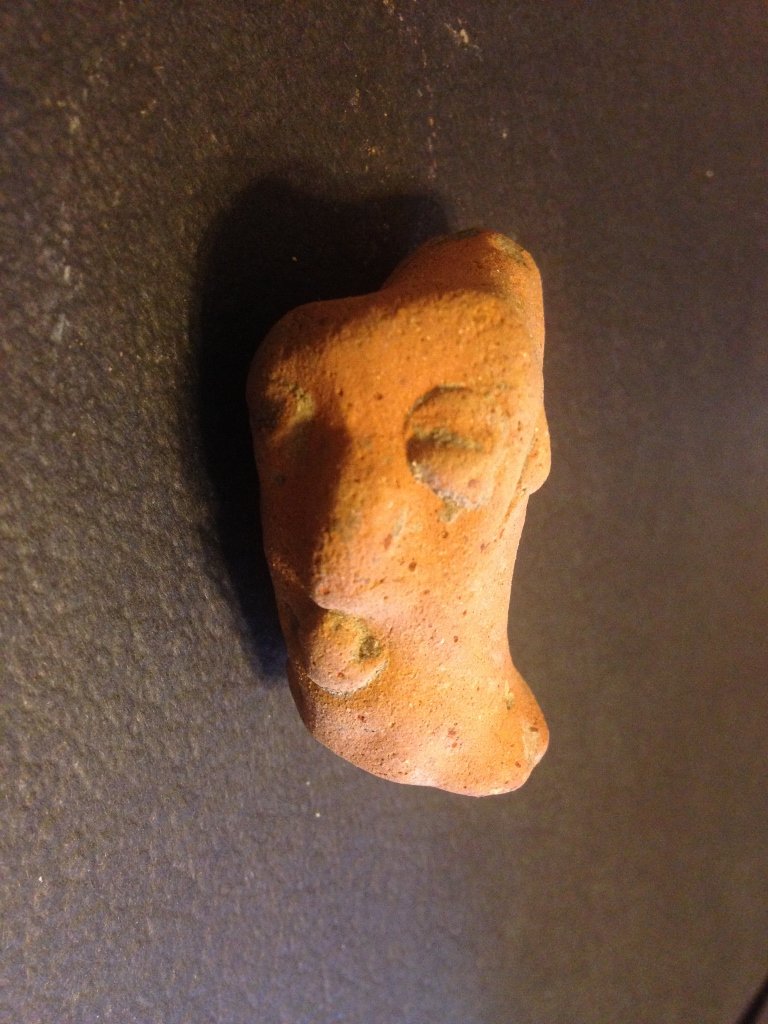 Aztec & Mayan Pre Columbian Statues Alien Head: Strange Elongated Head, which many Central Americans revered as Gods. Looks out of this world! Beautiful pre Columbian era Central American stone relic statue. From a Professor's estate collection. Se