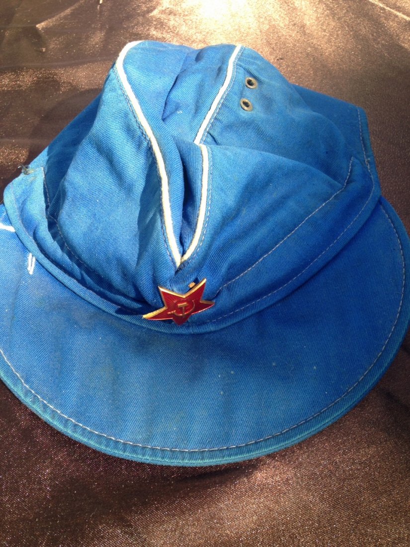 Russian Soldier Cold War Era Cap Hat Post WW2: Blue Russian Military Cap with Soviet Star Insignia. In very good condition. 70's - 80's