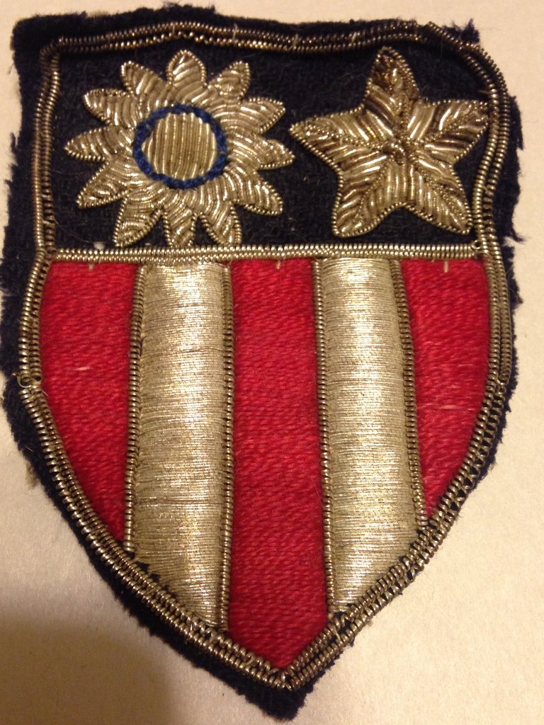 United States Theater Made WW2 CBI Bullion Patch: From Veteran's Estate Collection. Served in China Burma India Theater of Operations during World War 2.