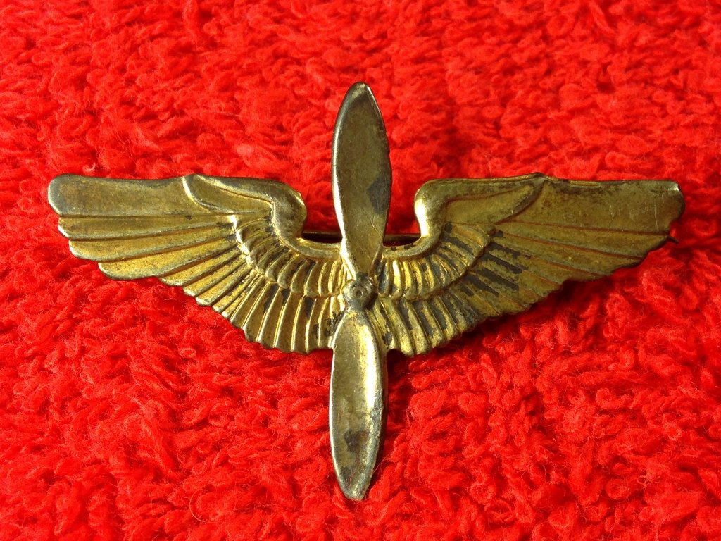 WW2 Sterling Silver Army Air Corps Wings 2" Pin Back (1 of 4)