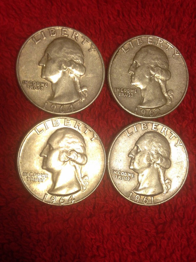 90% Silver $1 Face value Washington Quarter 4 Variation (1 of 2)