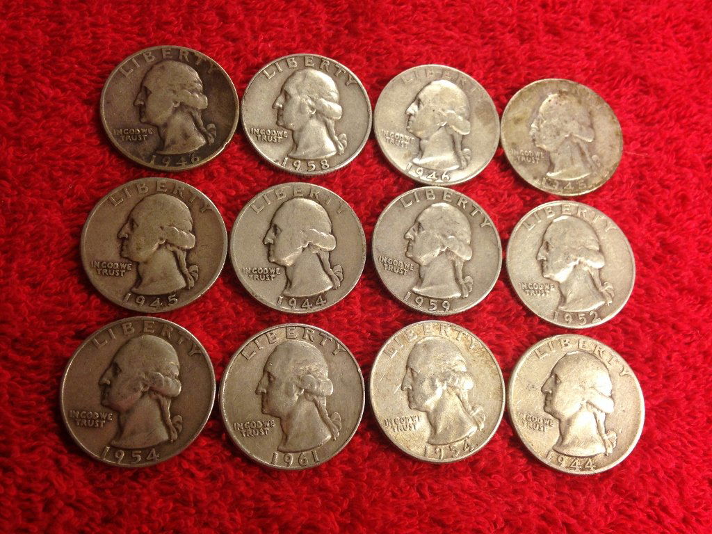 90% Silver U.S. Washington Quarter lot 50's and 40's (1 of 2)