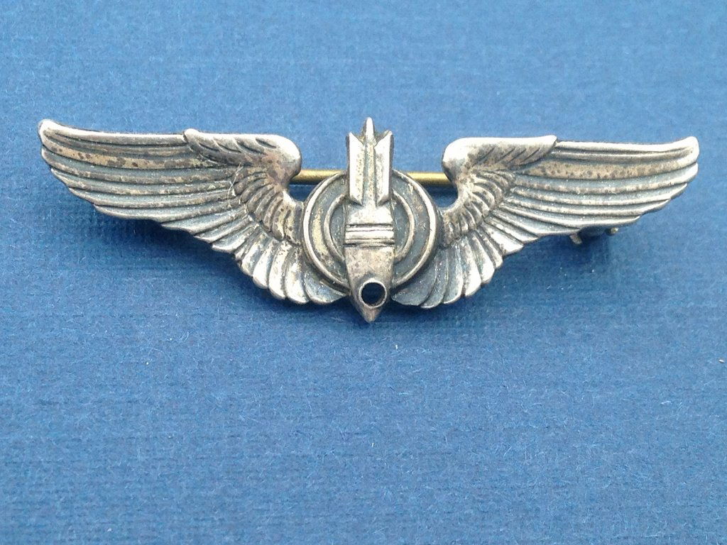 WW2 Sterling Silver CORO Bomber Wings: WW2 Sterling Silver Bomber Wings, approx. 1.5" From Veteran's Estate Collection.