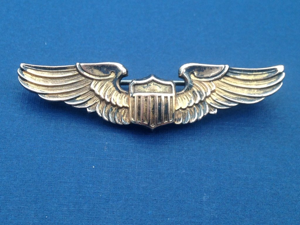 Beautiful WW2 Sterling Silver Amico 2" Pilot Wings: Beautiful Condition Amico 2" Pilot Wings. Sterling Silver, Pin Back. From Veteran's Estate Collection. Rare.