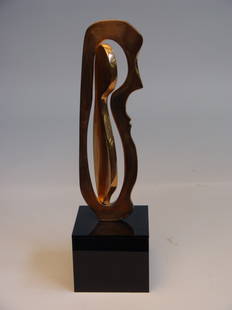 Alfred Burlini Sculpture: Alfred Burlini(American 20th Century)Brass sculpture, signed, dated 1975 and numbered 2/10.Ht: 20 3/8"Buyer pays S/H/I.