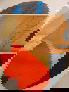 Max Papart: Max Papart(French, 1911-1994)Untitled abstract,color print with collage and embossing, signed in pencil and numbered 58/100.24 1/2 x 16 1/2"
