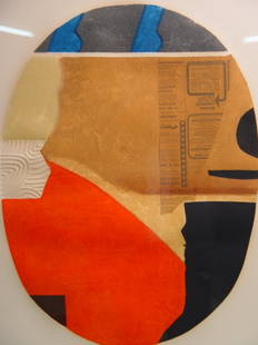 Max Papart: Max Papart(French, 1911-1994)Untitled abstract,color print with collage and embossing, signed in pencil and numbered 58/100.24 1/2 x 16 1/2"