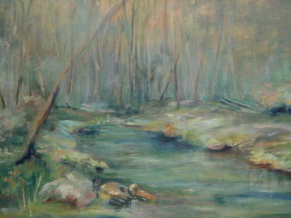 River Scene: Artist Unknown(20th Century)River Sceneoil on canvas17.5 x 24"