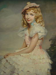 216: Greta Kempton Girl in a Ruffled Dress Oil