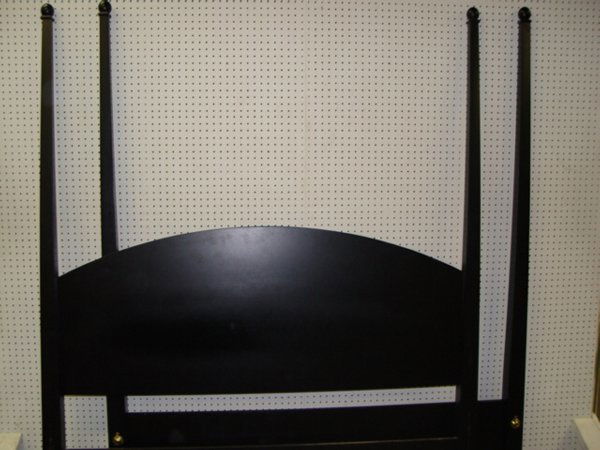 Four Poster Canopy Bed, matte black fini: Four Poster Canopy Bed, matte black finish, full size