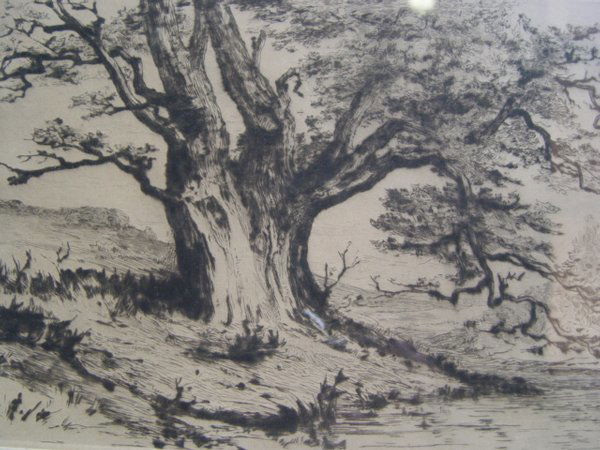 Group of Miscellaneous Prints Max Kahn,: Group of Miscellaneous Prints Max Kahn, Landscape, duotone lithograph, 39/121; P. Matthes, Cathedral, etching; Lerolle, Child on Stream Bank, etching with typeset title; Wm Monk, Courtyard, etching si