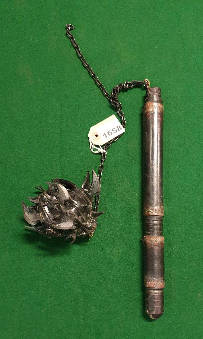 A Black Lotus Mace and Chain.(Prop)AP 126.: A Black Lotus Mace and Chain.(Prop)AP 126.