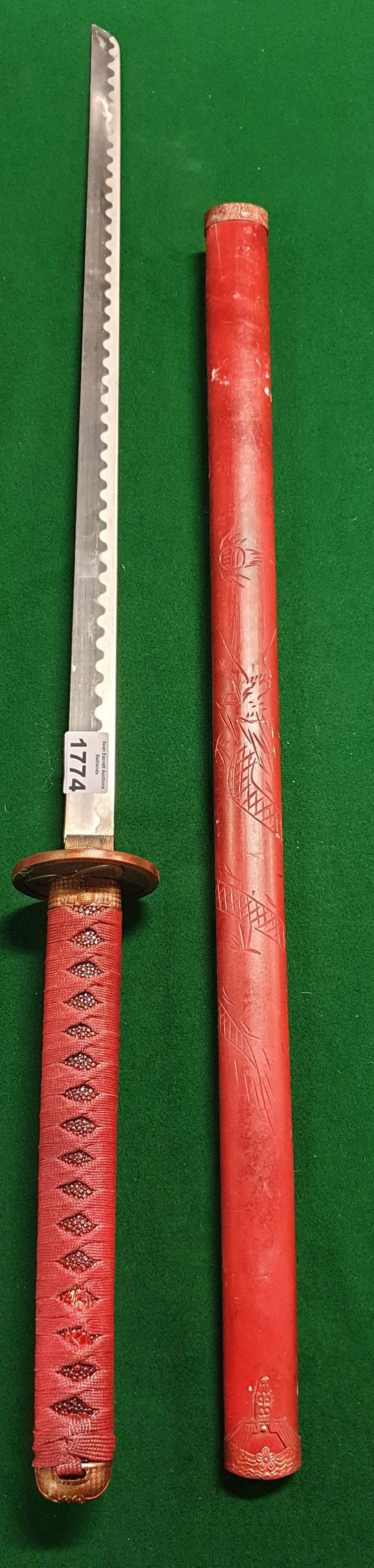 Red Bowler Hat Steel Sword and Scabbard(AP 128).: Red Bowler Hat Steel Sword and Scabbard. "An Arms license is required if bought in Ireland". (AP 128).