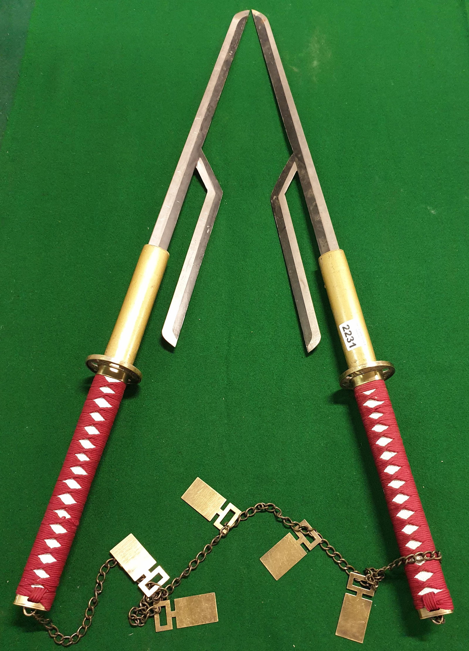 A double balded twin Steel Sword and Scabbard.: A double balded twin Steel Sword and Scabbard.