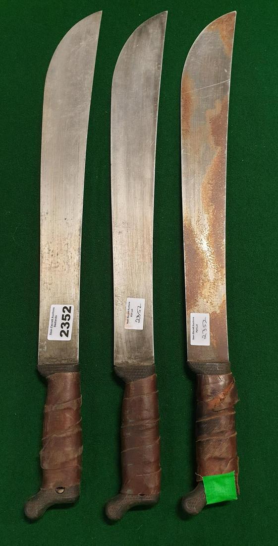 Three Metal Machetes used in various series and scenes.: Three Metal Machetes used in various series and scenes. "An Arms license is required if bought in Ireland". (3) (24) AP 35.