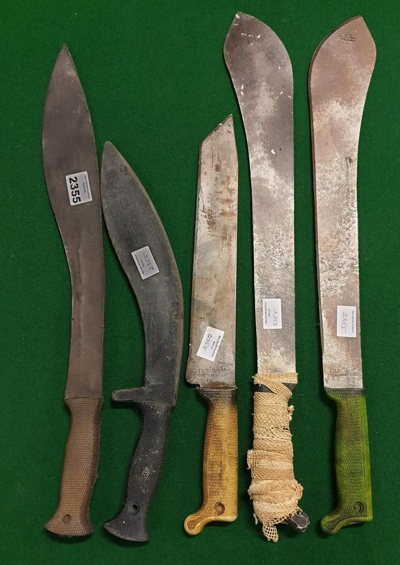 Five Machetes used in various series and scenes. (not: Five Machetes used in various series and scenes. (not metal) (5) (24) AP 35.