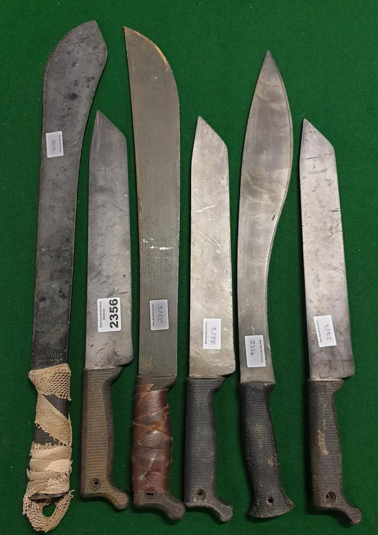 Six Machetes used in various series and scenes. (not: Six Machetes used in various series and scenes. (not metal) (6) (24) AP 35.