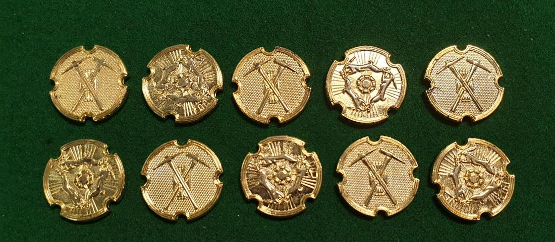 A group of ten Pick Axe Territory metal Coins. (AP221): A group of ten Pick Axe Territory metal Coins. (AP221)