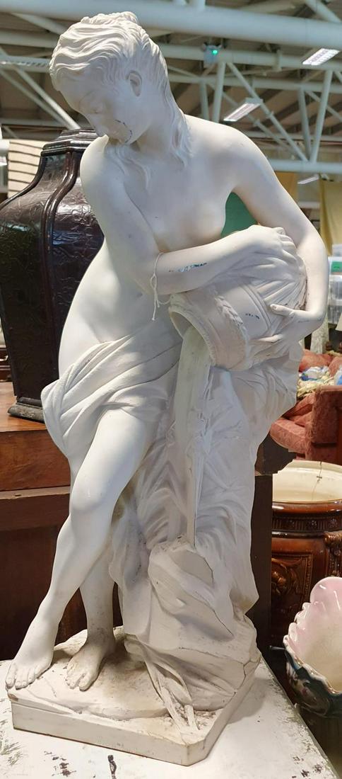 A Parian Statue of a woman. (1)(19/20): A Parian Statue of a woman. H 74cm approx. (1)(19/20)