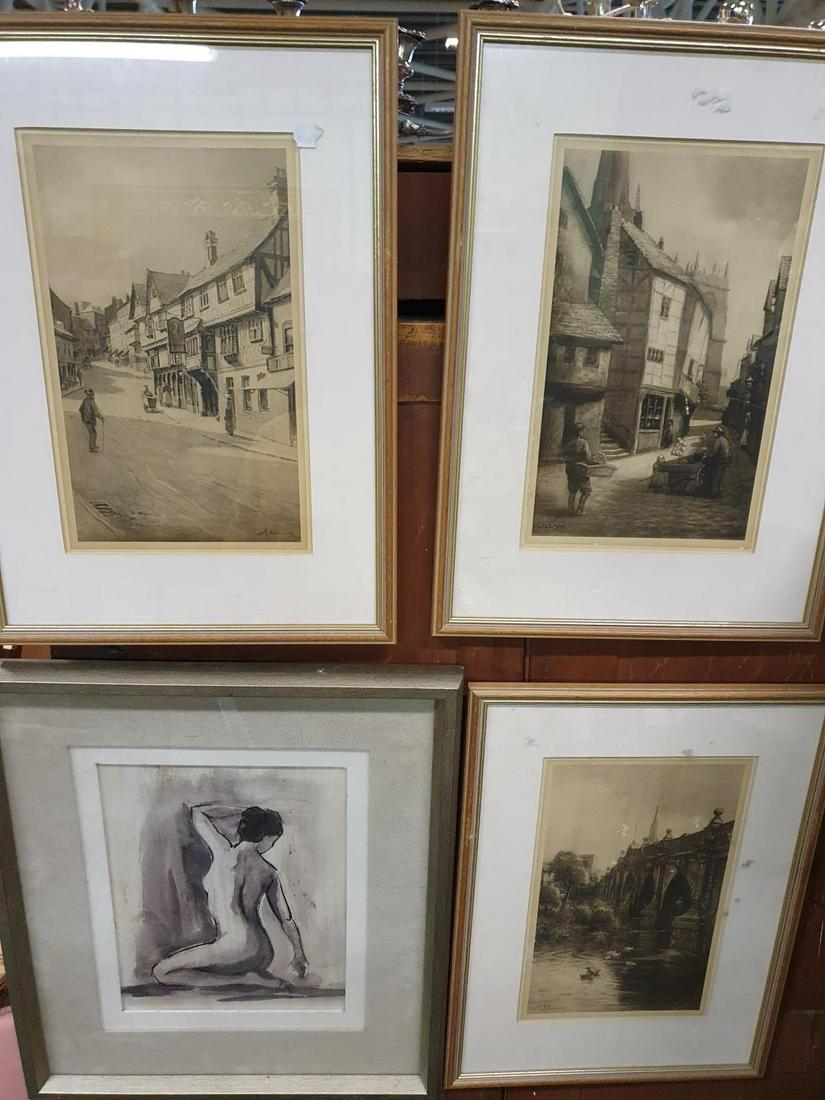 Three Black and White Prints along with a nude print.: Three Black and White Prints along with a nude print. (4) (20).