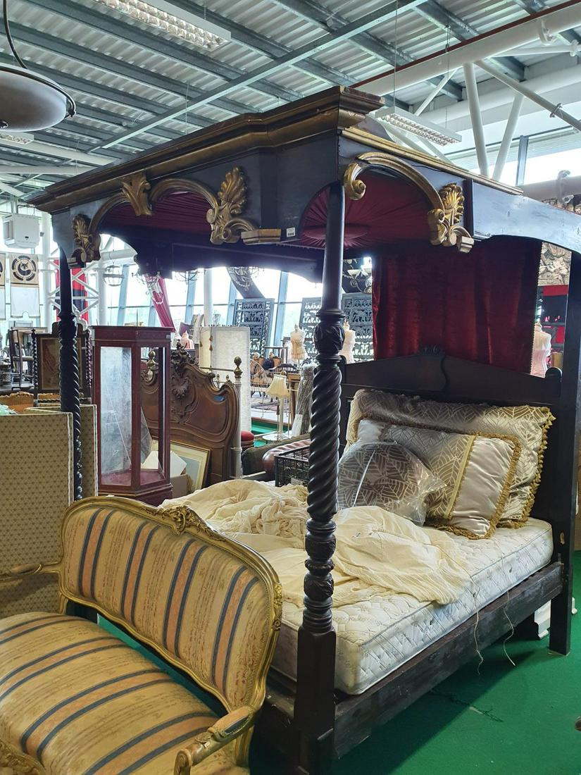 A 19th Century and later Four Poster Bed. W 182cm.: A 19th Century and later Four Poster Bed. W 182cm. approx. (1)(13)
