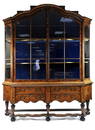 A Dutch walnut and floral marquetry inlaid display