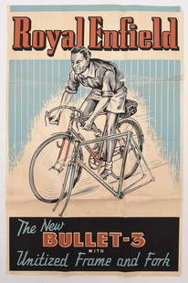 A Royal Enfield advertising poster with REVS magazines, catalogue, handbook (6): A Royal Enfield advertising poster - 'The new Bullet-3 with Unitized Frame and Fork', 87cm x 57cm,With 3 magazines 'REVS' (Winter 1948-49, Winter 1949-50 and Autumn 1950) - the magazine was produced f