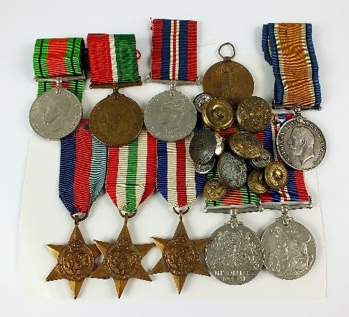 An assorted collection of World War I and World War II: An assorted collection of World War I and World War II medals, comprising; a 1914-1918 War medal, awarded to '1-157 DVR. E. Sparks- R.A.M.C', a Victory medal, awarded to '32324. PTE. F. Howarth- L.N. 