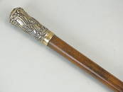 A late 19th century worked rhino horn walking cane