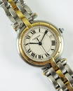 A lady's Cartier Panthere VLC Figaro steel and gold