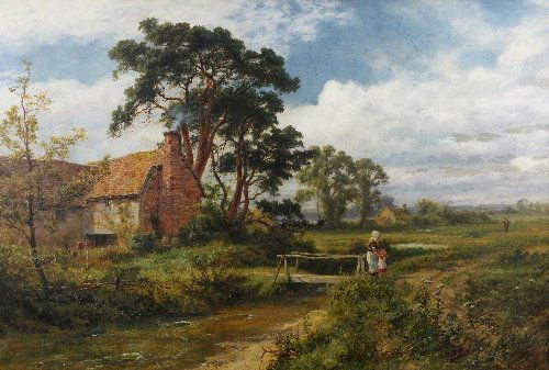 Robert Gallon (1845-1925) 'Father's Return, View Near: Robert Gallon (1845-1925) 'Father's Return, View Near Binfield', signed and inscribed on the stretcher verso, oil on canvas, 51cm x 76.5cm