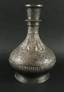 An Indian style white metal bottle vase, 20th century,