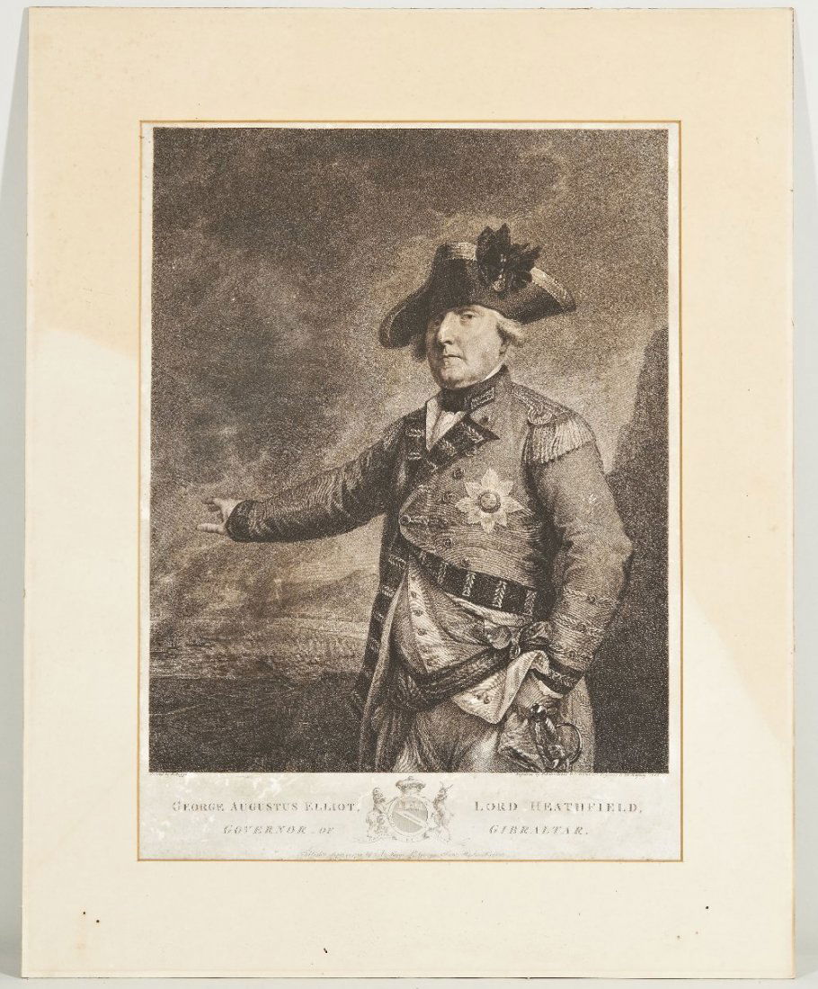 Francesco Bartolozzi, R.A. Historical Engraver to his: Francesco Bartolozzi, R.A. Historical Engraver to his Majesty 1788. Mezzotint painting after Antonio C. Poggi, of George Augustus Elliot, Lord Heathfield, Governor of Gibraltar. Pub. 7/10/1788 by A. P