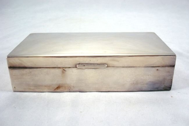 Sterling Silver Cigarette Box: .925 German Maker Otto Wolter. Approx. Size 1.75 "h x 6.75" x 3.5" (11 oz.)
