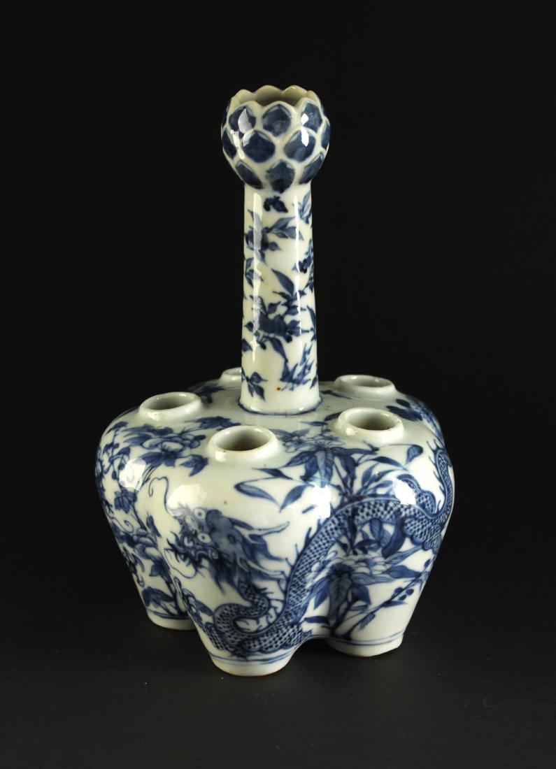 Blue&white Dragon Five bottles Vase Qing Dynasty (1 of 5)